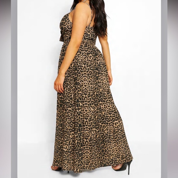 •BOOHOO•14•PLUS LEOPARD MAXI DRESS• - Picture 4 of 9